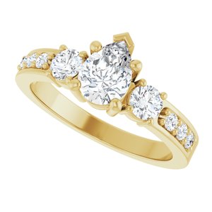 14K Yellow Gold 7x5 mm Pear Ring Mounting – image 8