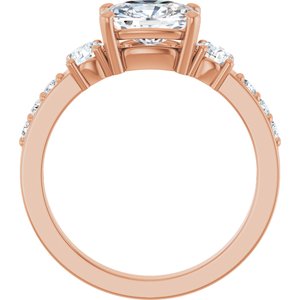 10K Rose Gold 8x6 mm Elongated Cushion Ring Mounting – image 3