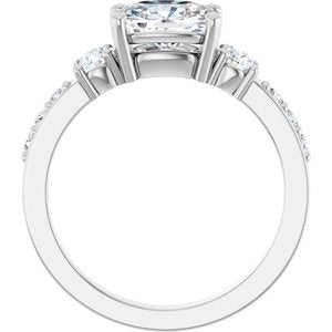 14K X1 White Gold 8x6 mm Elongated Cushion Ring Mounting – image 3