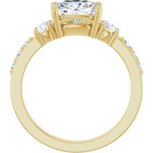 14K Yellow Gold 8x6 mm Elongated Cushion Ring Mounting – image 3
