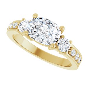 18K Yellow Gold 8x6 mm Elongated Cushion Ring Mounting – image 8