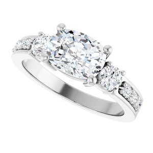 Platinum 8x6 mm Elongated Cushion Ring Mounting – image 8