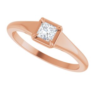10K Rose Gold 3.5x3.5 mm Square Ring Mounting – image 8