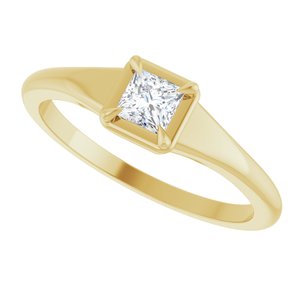 18K Yellow Gold 3.5x3.5 mm Square Ring Mounting – image 8