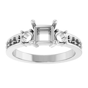 Continuum Sterling Silver 5x5 mm Square Ring Mounting – image 6