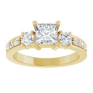 10K Yellow Gold 5x5 mm Square Ring Mounting – image 5
