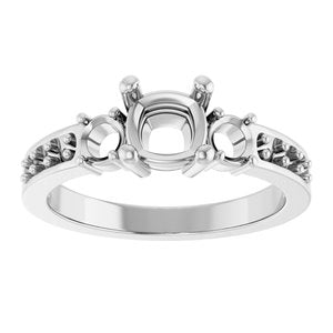 Platinum 5.5x5.5 mm Cushion Ring Mounting – image 6