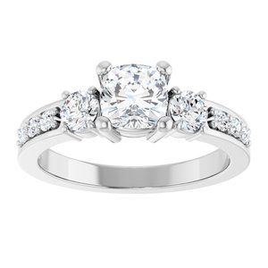 14K X1 White Gold 5.5x5.5 mm Cushion Ring Mounting – image 5
