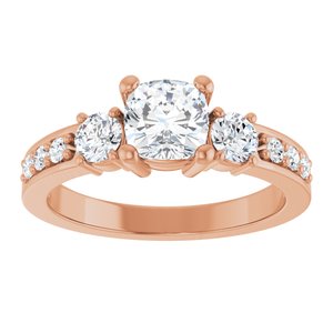 14K Rose Gold 5.5x5.5 mm Cushion Ring Mounting – image 5