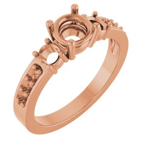 14K Rose Gold 5.8 mm Round Ring Mounting – image 2