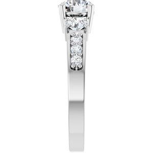 14K White Gold 5.8 mm Round Ring Mounting – image 7