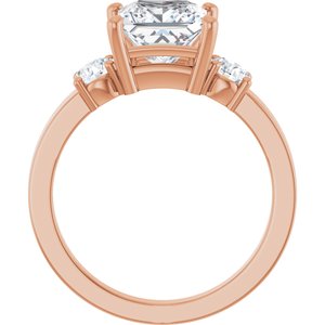 10K Rose Gold 7x7 mm Square Ring Mounting – image 3