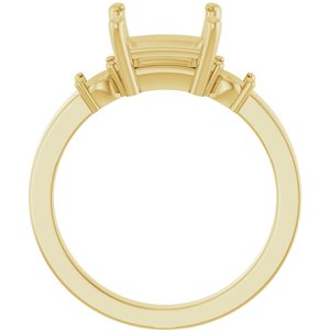 14K Yellow Gold 7x7 mm Square Ring Mounting – image 4