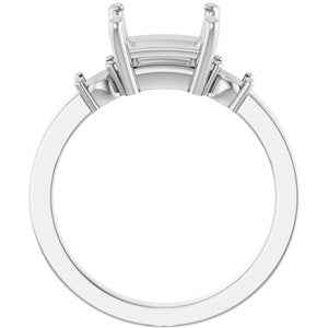 14K White Gold 7x7 mm Square Ring Mounting – image 4