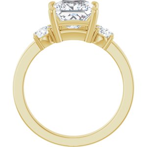 18K Yellow Gold 7x7 mm Square Ring Mounting – image 3