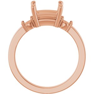 10K Rose Gold 7x7 mm Square Ring Mounting – image 4
