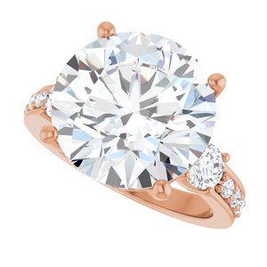 10K Rose Gold 13 mm Round Ring Mounting – image 8