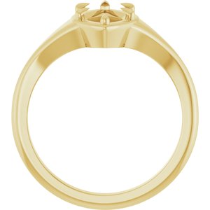 14K Yellow Gold 11x5.5 mm Marquise Ring Mounting – image 4