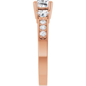 10K Rose Gold 5x5 mm Cushion Ring Mounting – image 7