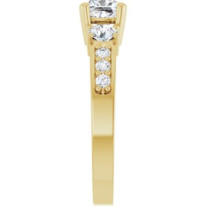 10K Yellow Gold 5x5 mm Cushion Ring Mounting – image 7