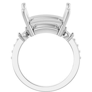 Platinum 15x13 mm Emerald Ring Mounting – image 4