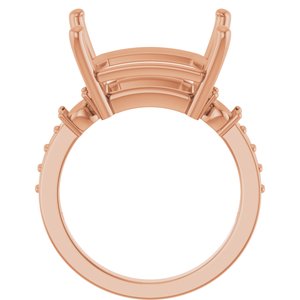 10K Rose Gold 15x13 mm Emerald Ring Mounting – image 4