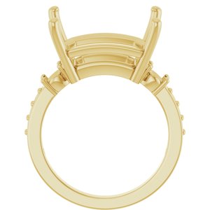 18K Yellow Gold 15x13 mm Emerald Ring Mounting – image 4