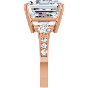 18K Rose Gold 15x13 mm Emerald Ring Mounting – image 7