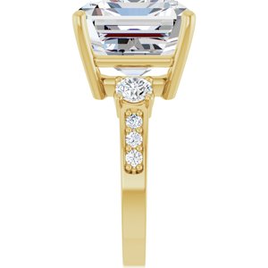 18K Yellow Gold 15x13 mm Emerald Ring Mounting – image 7