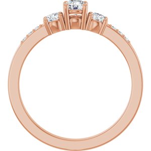 14K Rose Gold 3.75 mm Round Ring Mounting – image 3