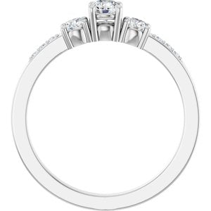 10K White Gold 3.75 mm Round Ring Mounting – image 3