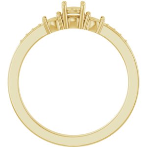 14K Yellow Gold 3.75 mm Round Ring Mounting – image 4