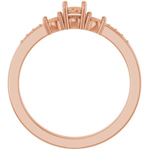 14K Rose Gold 3.75 mm Round Ring Mounting – image 4