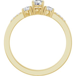 10K Yellow Gold 3.75 mm Round Ring Mounting – image 3