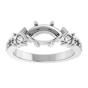 Continuum Sterling Silver 10.5x5.5 mm Marquise Ring Mounting – image 6