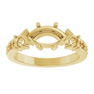 18K Yellow Gold 10.5x5.5 mm Marquise Ring Mounting – image 6