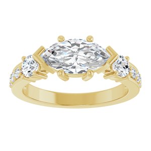 10K Yellow Gold 10.5x5.5 mm Marquise Ring Mounting – image 5