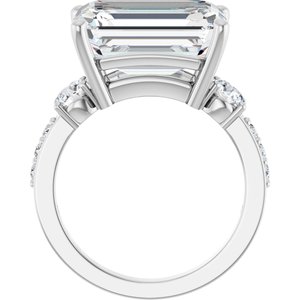 Continuum Sterling Silver 14x10 mm Emerald Ring Mounting – image 3