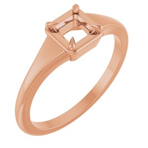 10K Rose Gold 4x4 mm Square Ring Mounting – image 2