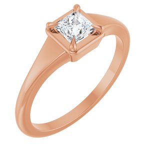 10K Rose Gold 4x4 mm Square Ring Mounting