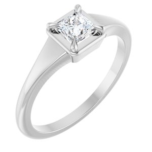 10K White Gold 4x4 mm Square Ring Mounting
