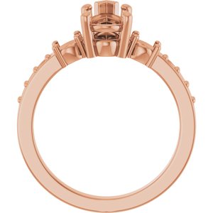 10K Rose Gold 10.5x5.5 mm Pear Ring Mounting – image 4