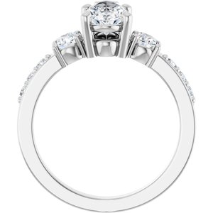 14K X1 White Gold 10.5x5.5 mm Pear Ring Mounting – image 3