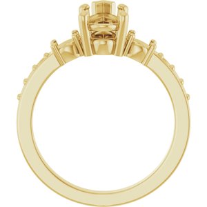 10K Yellow Gold 10.5x5.5 mm Pear Ring Mounting – image 4