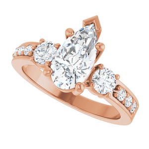 10K Rose Gold 10.5x5.5 mm Pear Ring Mounting – image 8
