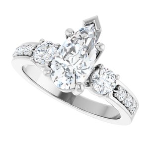 Sterling Silver 10.5x5.5 mm Pear Ring Mounting – image 8