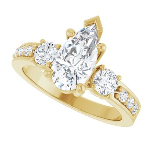 14K Yellow Gold 10.5x5.5 mm Pear Ring Mounting – image 8