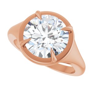 14K Rose Gold 10 mm Round Ring Mounting – image 8