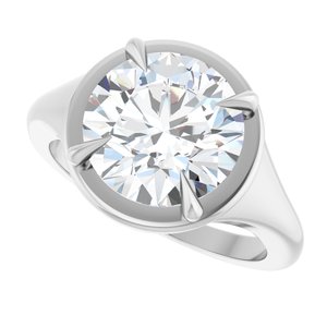 10K White Gold 10 mm Round Ring Mounting – image 8