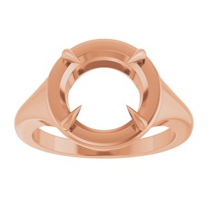 10K Rose Gold 10 mm Round Ring Mounting – image 6